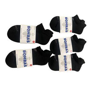 Bombas 5 Pair Women's Black Ankle Socks Medium NWT